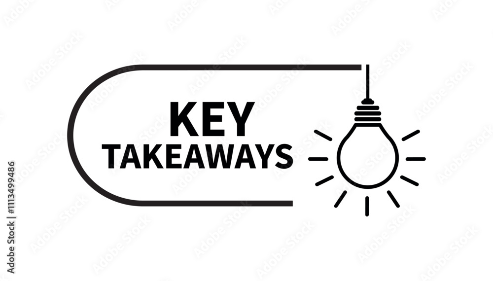 Obraz premium Key takeaways text on white background