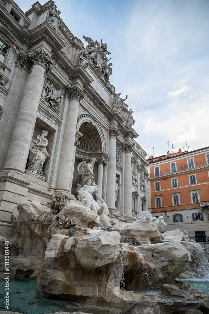View of the Trevi Fountain or Fontana di Trevi Rome, Italy. View of the Trevi Fountain or Fontana di Trevi Rome, Italy.