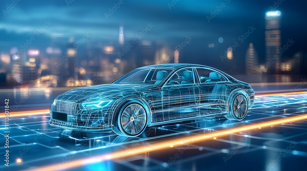 Futuristic Car in Neon Cityscape Digital Art High-Tech Environment Ultra-Detail Surrealistic Viewpoint for Automotive Innovation Futuristic Car in Neon Cityscape Digital Art High-Tech Environment Ultra-Detail Surrealistic Viewpoint for Automotive Innovation