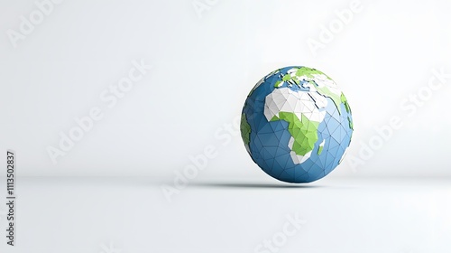 3D Model of Earth Rotating Digital Representation Global Environment Sharp Focus Imagery Educational Concept for SEO Impact