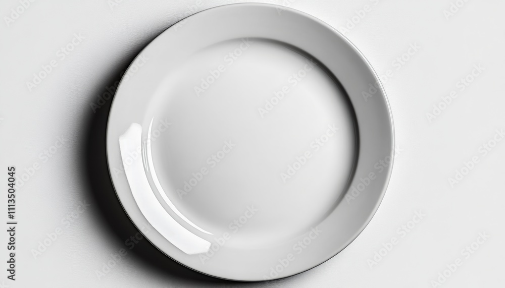 plain white ceramic plate on a light background plain white ceramic plate on a light background