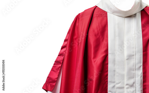 Stylish Red White Choir Sleeve Isolated On Transparent Background PNG. photo