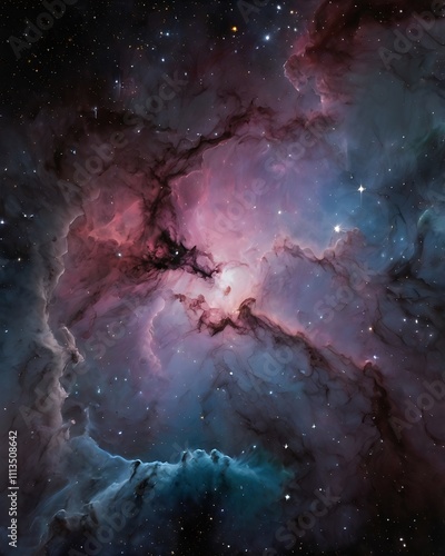 Endless landscape of beautiful space full of stars, planets, galaxies and astronomical objects combination of colors