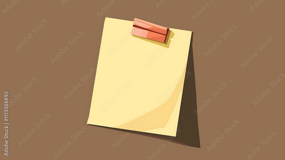 A sticky note with a recipe note on a solid brown background A sticky note with a recipe note on a solid brown background