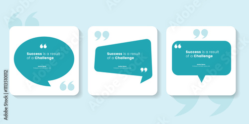 Set Bubble testimonial banner, quote, infographic. Social media post template designs for quotes. Empty speech bubbles, quote bubbles and text box
