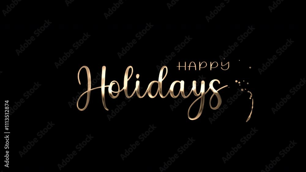 Golden holiday lettering text animation. Suitable for festive greeting cards, social media posts, and seasonal designs. Festive and elegant. footage animation Golden holiday lettering text animation. Suitable for festive greeting cards, social media posts, and seasonal designs. Festive and elegant. footage animation