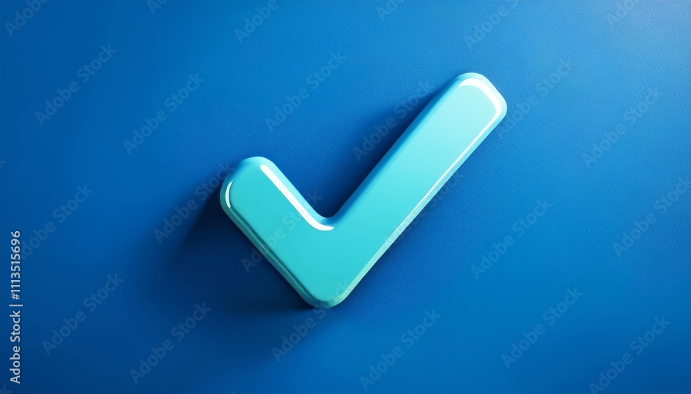 A 3D blue check mark icon on a blue background, symbolizing approval, confirmation, or correctness. A 3D blue check mark icon on a blue background, symbolizing approval, confirmation, or correctness.