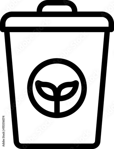 Compost Bin Line Icon