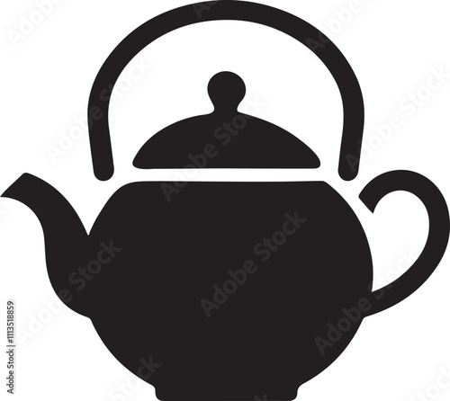 tea pot silhouette vector art, ideal for branding and graphic design.