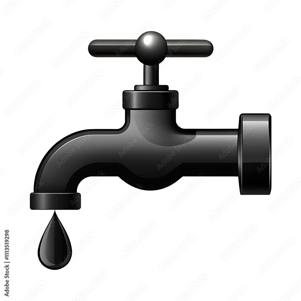 3d black tap icon symbol on transparent background 3d black tap icon symbol on transparent background