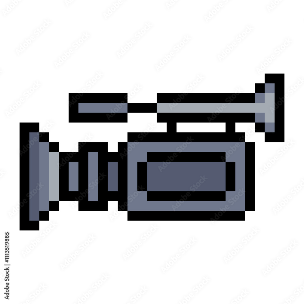 Digital video camera in pixel art style Digital video camera in pixel art style