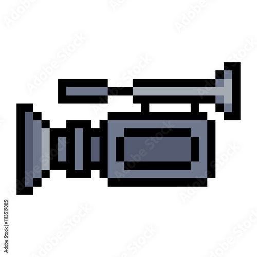 Digital video camera in pixel art style