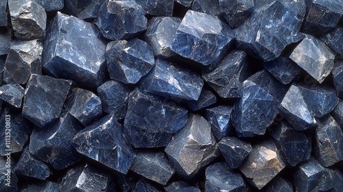 Close-up of raw blue sodalite stones displaying natural mineral texture photo