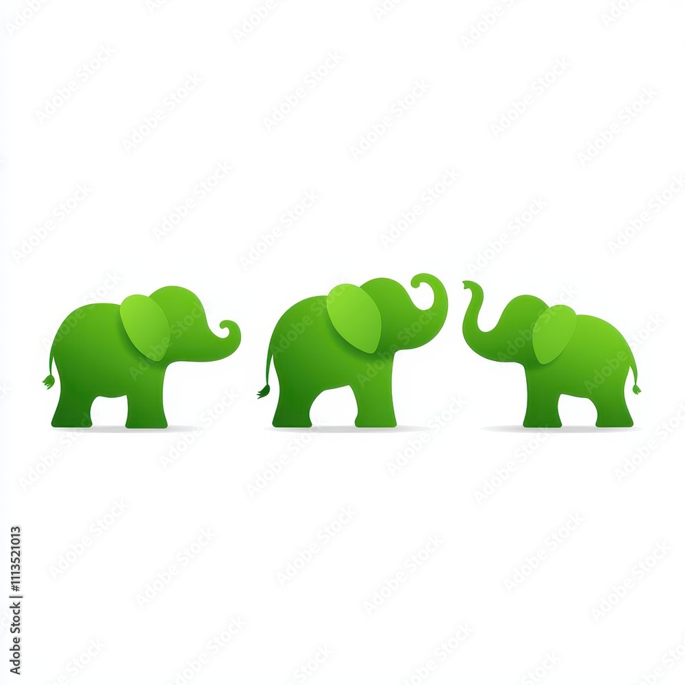 Charming Collection of Stylized Green Elephants in Various Sizes Perfect for Playful Illustrations, Creative Projects, and Children's Designs with a Fun and Whimsical Touch Charming Collection of Stylized Green Elephants in Various Sizes Perfect for Playful Illustrations, Creative Projects, and Children's Designs with a Fun and Whimsical Touch
