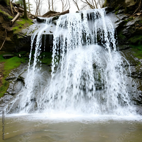 Wallpaper Mural Majestic Waterfall Cascading in a Serene Natural Landscape Torontodigital.ca