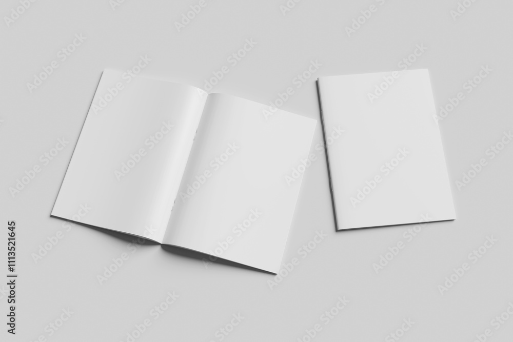 Blank magazine brochure for mockup - perfect 3D rendering Blank magazine brochure for mockup - perfect 3D rendering