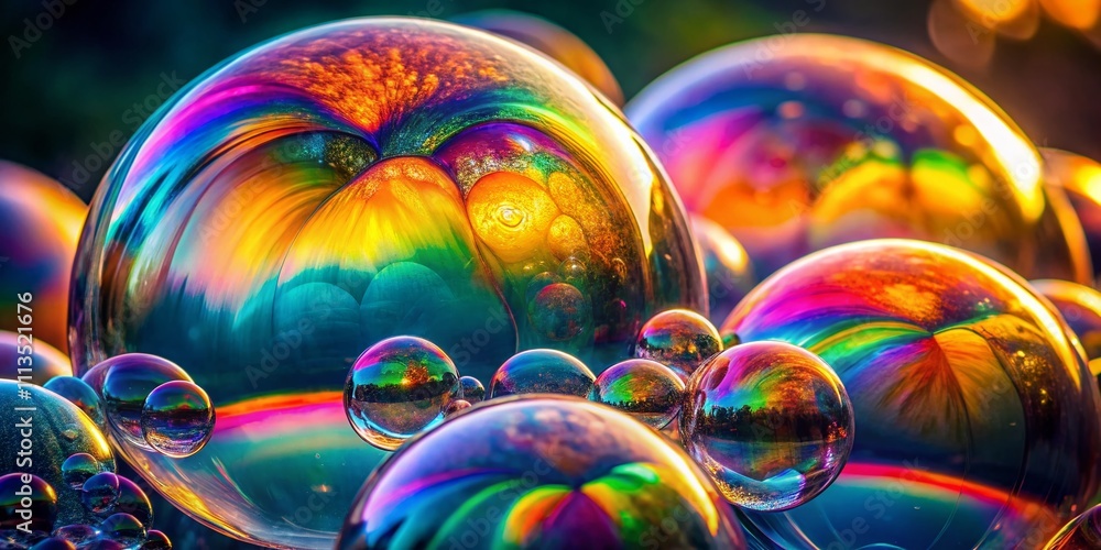 Colorful Soap Bubbles Rainbow Reflections Rule of Thirds Colorful Soap Bubbles Rainbow Reflections Rule of Thirds