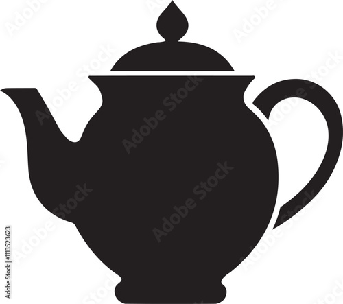 tea pot silhouette vector design perfect for cozy tea-themed projects.