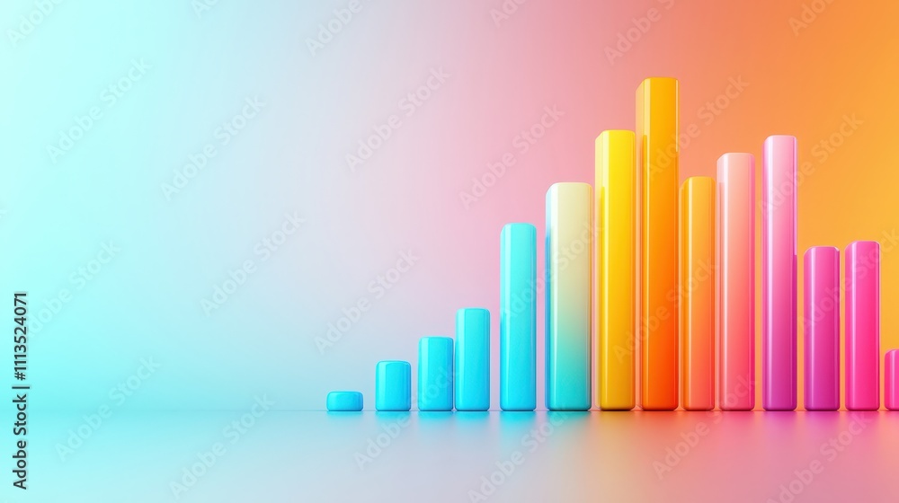 Fototapeta premium A colorful chart with a blue background