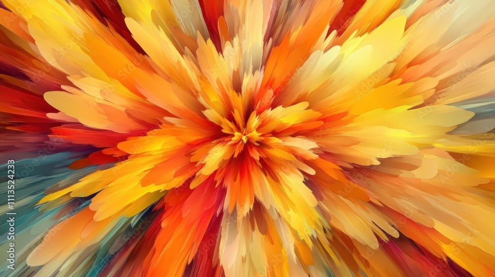 Vibrant Abstract Artwork in Shades of Red, Orange, Yellow, and Blue Vibrant Abstract Artwork in Shades of Red, Orange, Yellow, and Blue