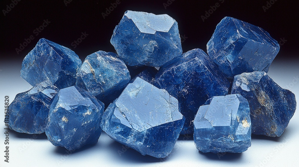 Beautiful cluster of raw blue sapphires on dark background Beautiful cluster of raw blue sapphires on dark background