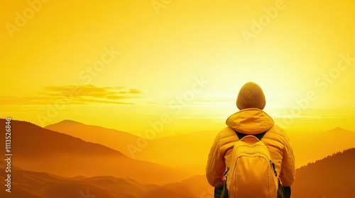 A man is sitting on a mountain top with a backpack on