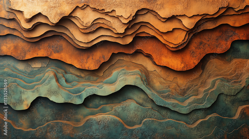 Colorful Layered Abstract Texture in Earth Tones and Vibrant Hue Colorful Layered Abstract Texture in Earth Tones and Vibrant Hue