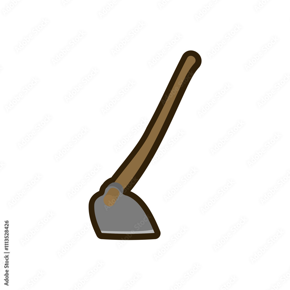 Hoe Flat Icon, Flat Vector Gardening and Farming Equipment Icons Hoe Flat Icon, Flat Vector Gardening and Farming Equipment Icons