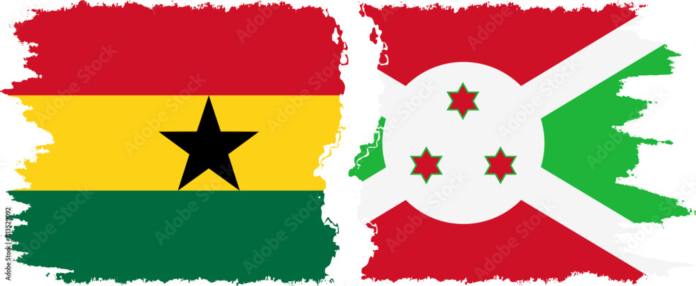 Burundi and Ghana grunge flags connection, vector Burundi and Ghana grunge flags connection, vector
