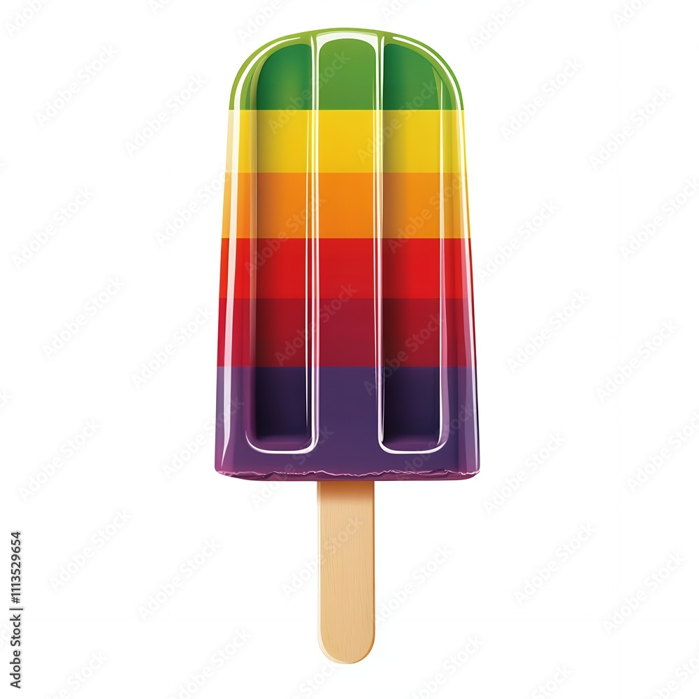 A colorful popsicle on a white background. A colorful popsicle on a white background.