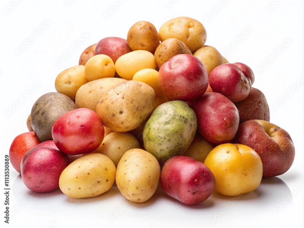 Potatoes on White Background - Group of Spuds - Food Photography Potatoes on White Background - Group of Spuds - Food Photography