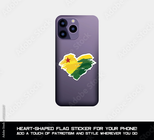 Heart-shaped Acre flag sticker – the perfect accent for your phone! Showcase your pride and style with this vibrant patriotic design.