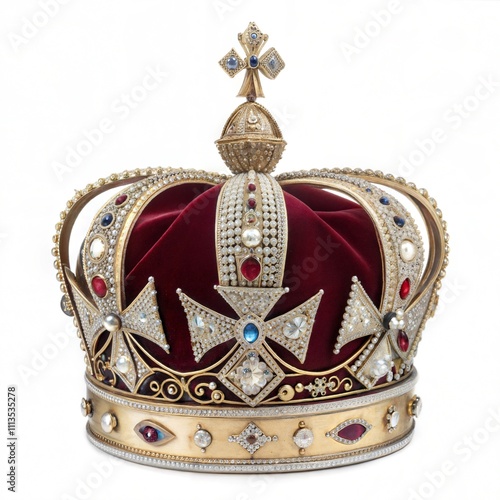 The Royal Coronation Crown Isolated on a White Background photo