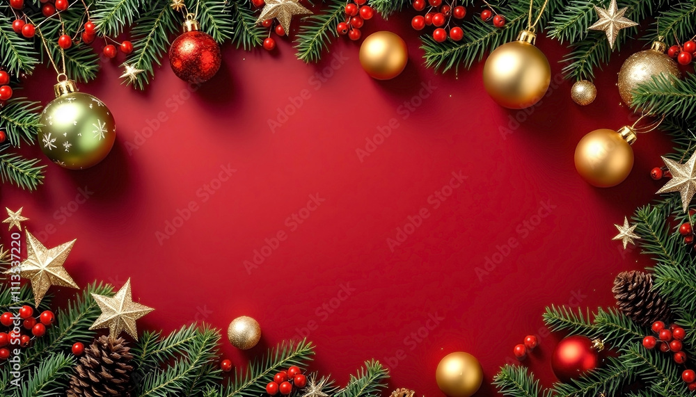 christmas background with branches and balls christmas background with branches and balls