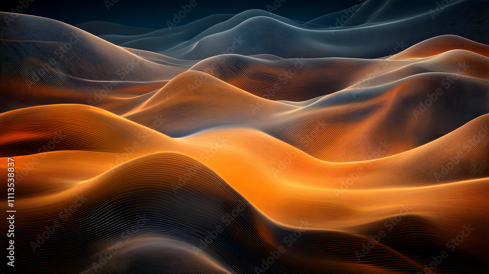 Obraz premium Abstract wave motion digital art colorful fluid dynamics virtual environment surreal viewpoint for aesthetic appeal