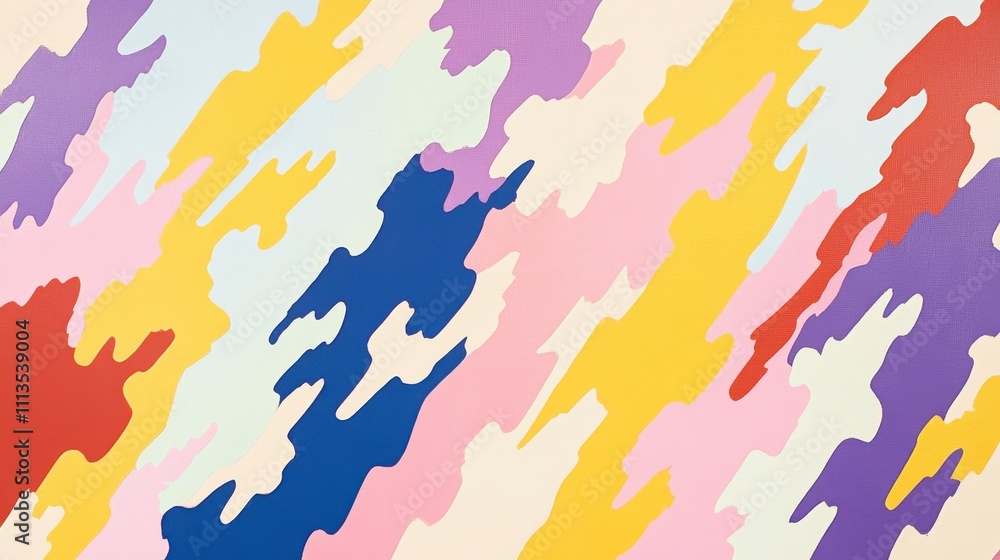Colorful Abstract Pattern with Waves of Pastel Hues and Shapes Colorful Abstract Pattern with Waves of Pastel Hues and Shapes