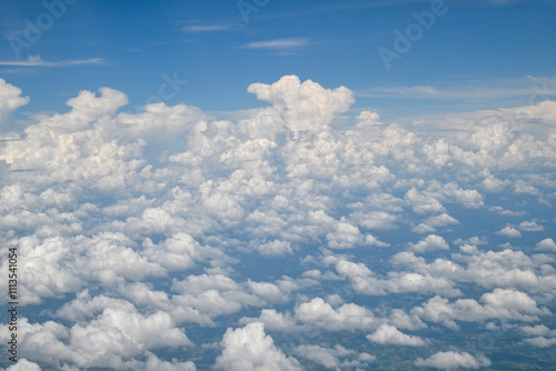 Beautiful clouds photographed from an airplane