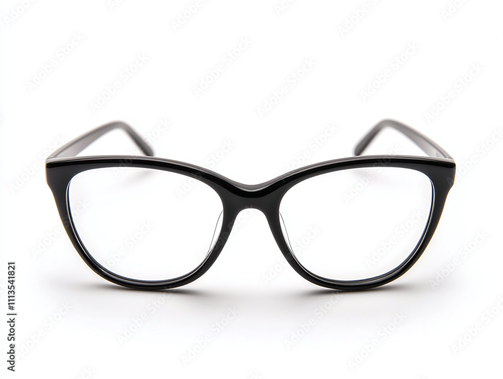 Fototapeta premium An elegant pair of eyeglasses with a sleek frame isolated on white background