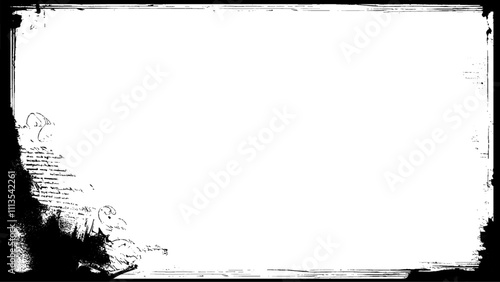 Vector grunge frame. Grunge abstract background with dirt, texture frame in black
