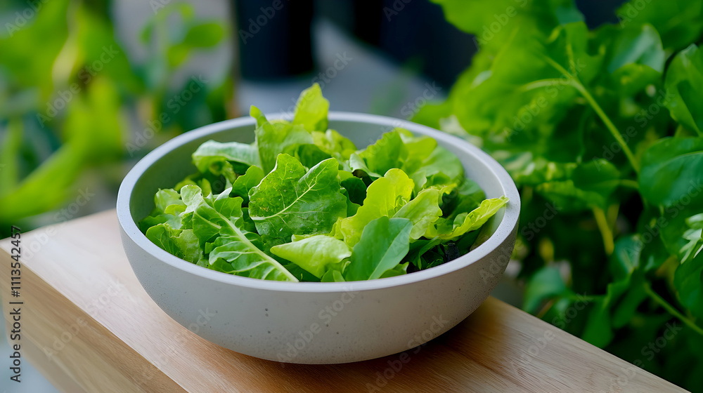 Fresh green salad leaves in a bowl. Fresh green salad leaves in a bowl.