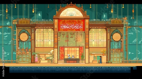 Elegant Asian Building Architectural Design With Reception Area