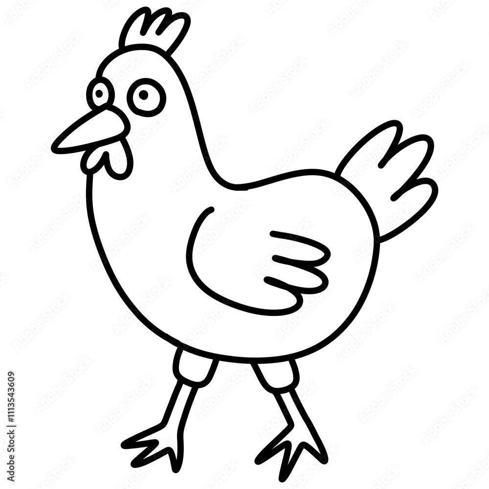 Hand drawn doodle sketch chicken style outline Hand drawn doodle sketch chicken style outline