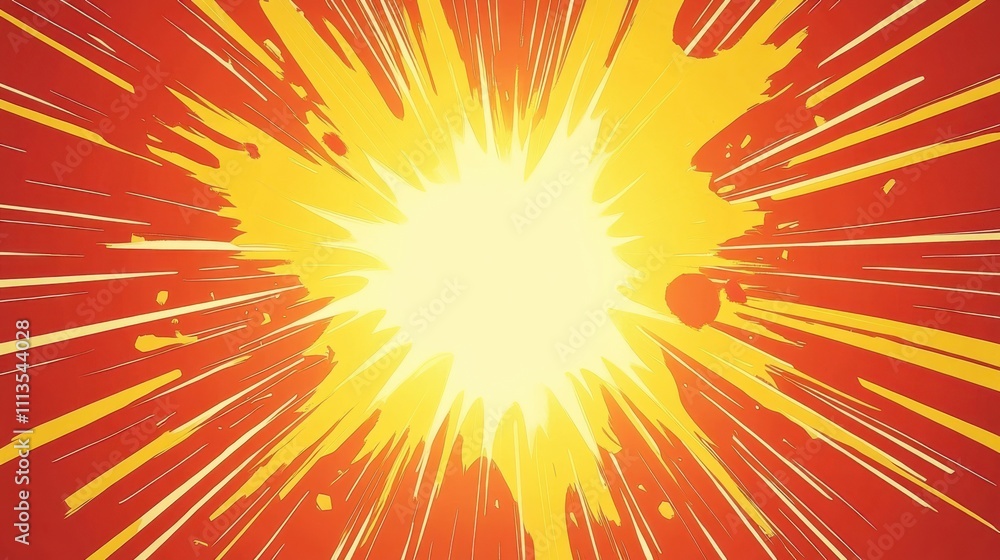 Bold Explosion Burst with Striking Red and Yellow Color Effects Bold Explosion Burst with Striking Red and Yellow Color Effects