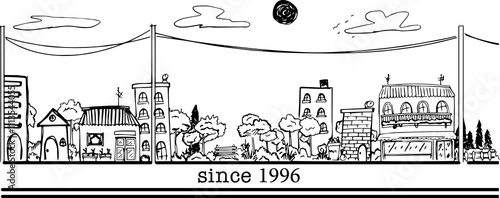 Wallpaper Mural Misty illustration of the city 002 Torontodigital.ca