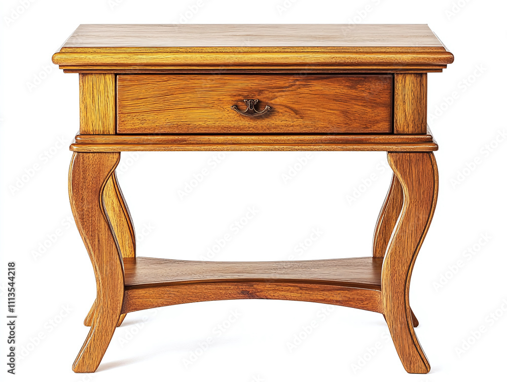 Compact end table with a drawer isolated on white background Compact end table with a drawer isolated on white background