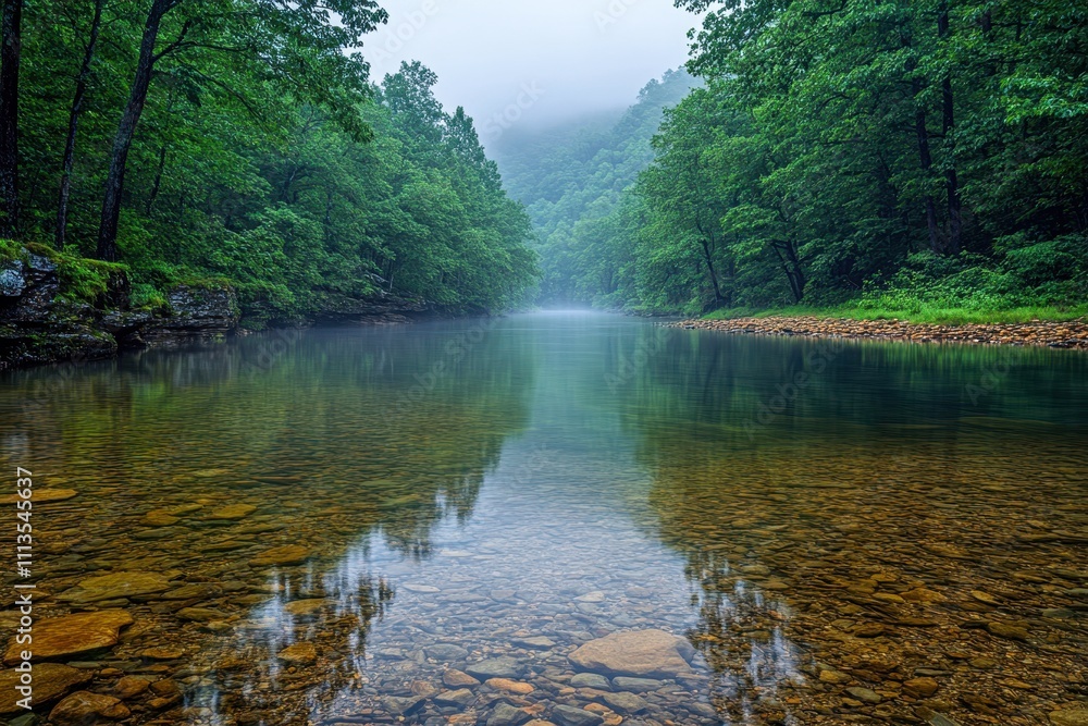 A serene river scene surrounded by lush greenery and misty mountains, perfect for nature-themed projects, wellness materials, or travel guides to promote relaxation and outdoor beauty, A serene river scene surrounded by lush greenery and misty mountains, perfect for nature-themed projects, wellness materials, or travel guides to promote relaxation and outdoor beauty,