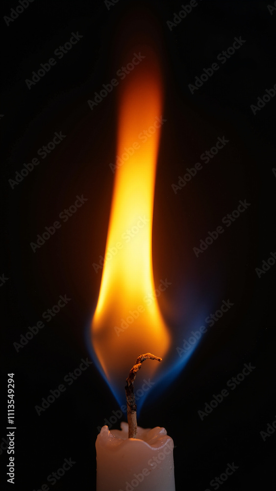 Mesmerizing Candle Flame Isolated on Black: Perfect for Ambiance Marketing, Wellness Branding, and Spiritual Imagery Mesmerizing Candle Flame Isolated on Black: Perfect for Ambiance Marketing, Wellness Branding, and Spiritual Imagery