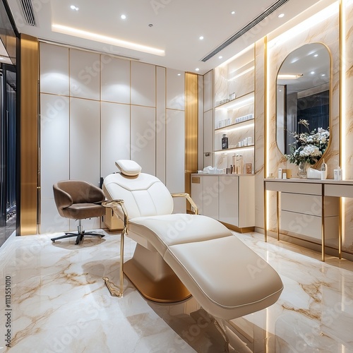 Luxurious spa treatment room interior. (1)