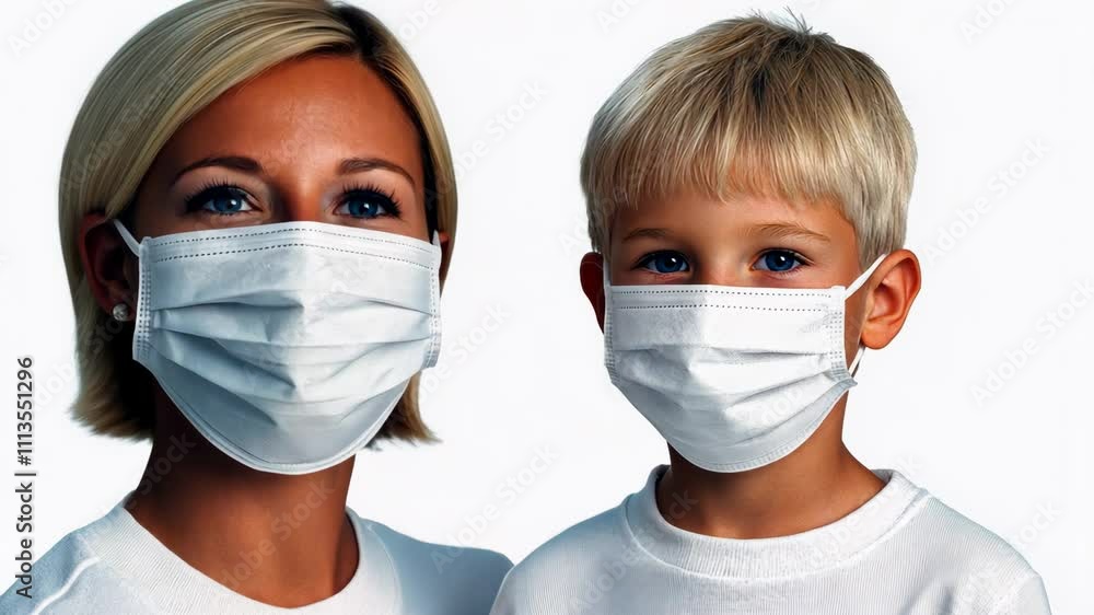 Two individuals wearing face masks together while standing indoors during health awareness campaign Two individuals wearing face masks together while standing indoors during health awareness campaign