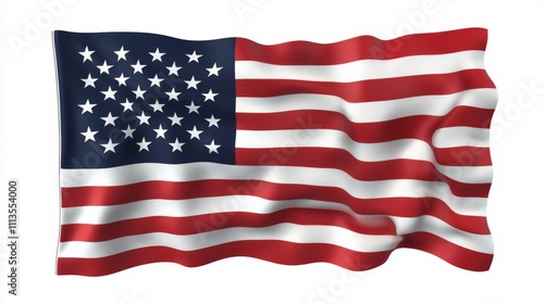 Abstract representation of an American flag in dynamic dispersion on a light ...